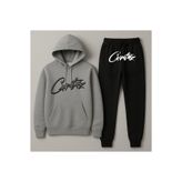 Elvino Kapüşonlu Crtz Baskılı Oversize Kadın/Erkek Unisex Kışlık 3 İplik Eşofman Takımı