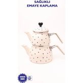 Emaye Çaydanlık - 0002 - Beyaz