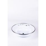 Emaylab Motto Emaye Çukur Makarna ve Salata Tabağı 24CM - Krem - Makarna Tabağı
