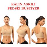 Emba Butik Göğüs Toparlayıcı Kalın Askılı Pedsiz Sütyen Korse Spor Sütyen Büstiyer Yarım Atlet