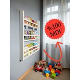 Emdief Home Carmen 3 Raflı Kitaplık - Beyaz Renk Mdf Montessori Kitaplık – Çocuk Odası Kitaplığı