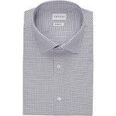 Emnana Lacivert Desenli Kısa Kollu Slim Fit Gömlek - 44
