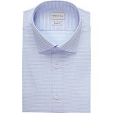 Emnana Mavi Desenli Kısa Kollu Slim Fit Gömlek - 44 - Açık Mavi