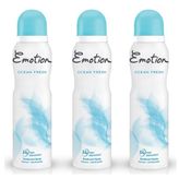 Emotion Ocean Fresh 3x150 ml Kadın Sprey Deodorant