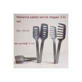 EMPA A V M Paslanmaz çelik makarna salata servis maşası 3 lü set