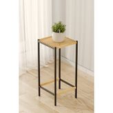 Empressco 70 cm Modern Metal Ayaklı Çiçeklik - Ahşap Tablalı Orta Boy Saksı Standı - Fiyatı, Yorumları - Seçenek 1 - Abanoz