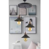 Empressco Alfa Modern Siyah Metal Sarkıt Cafe - Mutfak 3 Lü Avize