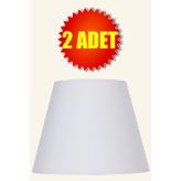 Empressco Beyaz Konik Lambader Başlığı 2 Adet Kumaş çap 35 cm LB831