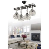 Empressco Cansu 4lü Kristal Top Siyah Krom Caka Modern Avize