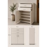 Empressco Krem Ayakkabilik %100 Mdf Çekmeceli