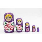 Empressco Max Matruşka Bebek Mor Ahşap 5'li