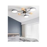 Empressco Modern Ahşap Detaylı Led Avize Gri 3