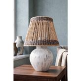 Empressco Pauvre Handmade Seramik Abajur Krem-Eskitme