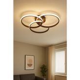 Empressco Troy Modern Tasarım Yatak Odası - Salon - Mutfak Kahverengi Renk Beyaz Ledli 3 Lü Led Avize