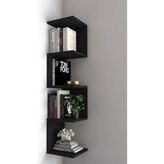Empressco Zigzag Köşe Kitaplık Açık Raf Zigzag Siyah Black - Seçenek 1 - 00-Siyah - Beyaz