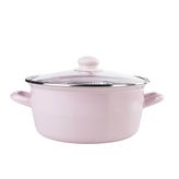 Emsan Pembe Pastel Emaye 24 Cm Kızartma Tenceresi