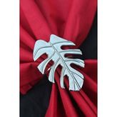 Emtory Home 6 Adet Gümüş Tropical Leaf Metal Peçete Halkası