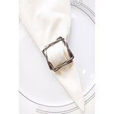 Emtory Home 6 Adet Silver Square Metal Peçete Halkası Gümüş