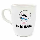 En İyi Baba Krem Oval Kupa - Hediye Seramik Kupa