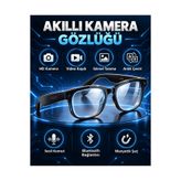 EN SİGA Polarize Camlı Kameralı 8 MP Yapay Zeka 3 Lensli Akıllı Gözlük WiFi Görsel Tanıma 1080P Video Canlı Çeviri