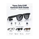 EN SİGA Yapay Zeka 8 MP Kameralı Akıllı Gözlük WiFi Bluetooth Fotoğraf Video Çeviri 3 Lensli