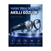 EN SİGA Yuvarlak Çerçeveli 8 MP Kameralı Yapay Zeka Akıllı Gözlük 1080P Anti-Shake Video AI Çeviri Bluetooth