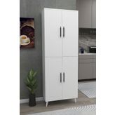 Enda Home 6 Raflı 4 Kapaklı Çok Amaçlı Dolap - Beyaz