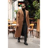endap collection Erkek Taba Uzun Kaşe Kaban