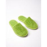 Ender Home CottonVerse Banyo Ve Ev Terliği – %100 Pamuk Havlu Kaymaz İnce Taban , Yüksek Su Emicilik - Yeşil