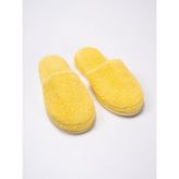 Ender Home CottonVerse Banyo Ve Ev Terliği – %100 Pamuk Havlu Kaymaz Kalın Taban , Yüksek Su Emicilik - Sarı