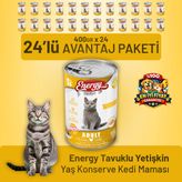 Energy Cat Food Tavuklu Yetişkin Konserve yaş 24x400 gr Kedi Maması