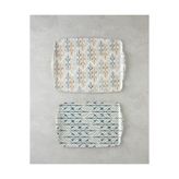English Home Cosy Stripe Melamin Kaydırmaz 2'li Tepsi 42x31 cm + 25x38 cm Mavi