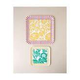 English Home Simple Flower Melamin 2’li Kaydırmaz Tepsi 33X33 cm + 24X24 cm Renkli