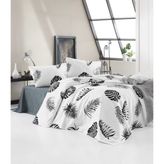 Enlora Home Tek Kişilik Baskılı Dominik Beyaz Pike Takımı