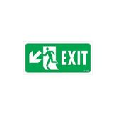 Ennalbur Exit Sol Aşağı Uyarı Levhası 17,5 x 25 cm KOD:958