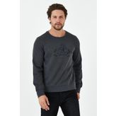 ENQUE Erkek Comfort Baskılı Bisiklet Yaka Basic Antrasit Sweatshirt