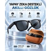 Ensiga Video Kamera Kameralı 4K Eıs Stabilizasyon Gerçek Zamanlı Çeviri Bluetooth Müzik Görüşme Yapay Zeka Akıllı Gözlük - Siyah