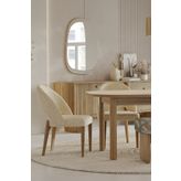 Enza Home Perge Sandalye, Şönil Kumaş - Krem
