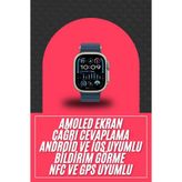 Epilons 49mm Akıllı Saat Amoled Ekranlı Kadın Erkek Kol Saati Plastik Kordon FRTKGT25DYMUUCZZZHK10ULTRAAKILLISAATTT1