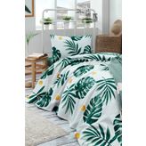 Eponj Home Baskılı Tek Kişilik Monstera Yeşil Pike Seti