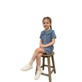 ERDEM KIDS Kız Çocuk Denim Kot Yazlık Kısa Kol Bebe Yaka Çıtçıtlı Günlük Bayramlık Tulum