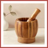 erdo ticaret Ahşap Bambu Havan (Sarımsak Dövecek) 8 cm ERDOTICA