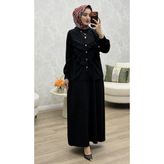 Erdo Ticaret Arzu Elbise Siyah - 40 - 42 - Çok Renkli