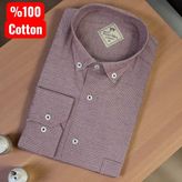 Eren Style Pamuklu Uzun Kollu Tek Cepli Gömlek (Regular Kalıp) - Pembe