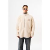 Erkek Abstd Zip Oversize Teddy Ceket Ekru