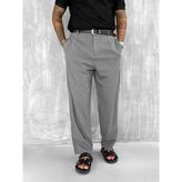 Erkek Baggy Fit Kumaş Pantolon Antrasit