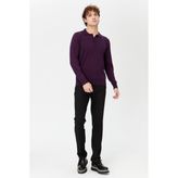 Erkek Basic Polo Yaka Ince Triko Kazak K.mor