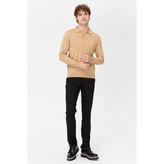 Erkek Basic Polo Yaka Ince Triko Kazak S.kahve - XL