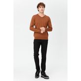 Erkek Basic V Yaka Ince Triko Kazak K.taba - 3XL