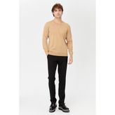 Erkek Basic V Yaka Ince Triko Kazak S.kahve - 2XL